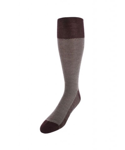 Hunter Merino Wool Herringbone Mid-Calf Socks Brown $20.88 Socks