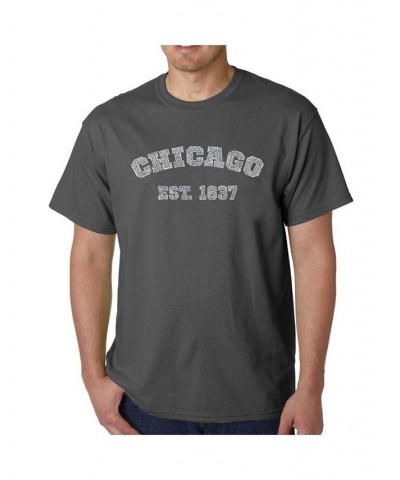Men's Word Art T-Shirt - Chicago 1837 Gray $19.24 T-Shirts