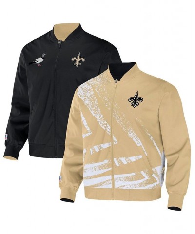 Men's NFL X Staple Cream New Orleans Saints Embroidered Reversable Nylon Jacket $37.40 Jackets