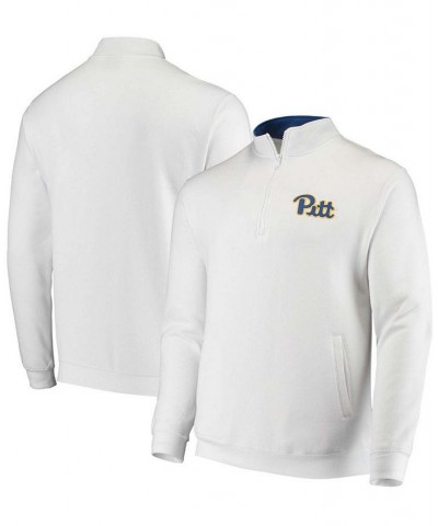 Men's White Pitt Panthers Tortugas Logo Quarter-Zip Jacket $35.99 Sweatshirt