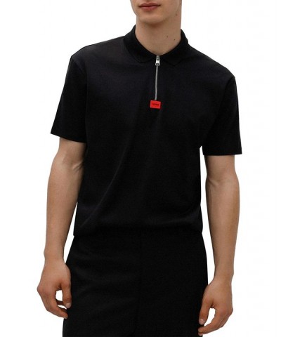 Hugo Boss Men's Deresom223 Classic-Fit Logo Patch 1/4-Zip Polo Shirt Black $51.06 Shirts