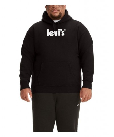 Men's Big and Tall Relaxed Graphic Pullover Hoodie Black $30.00 Sweatshirt