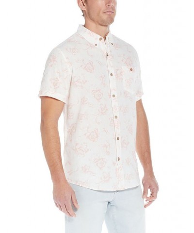 Men's Linen Cotton Short Sleeve Button Down Shirt PD05 $28.70 Shirts
