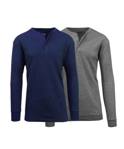 Men's Long Sleeve Thermal Henley Tee, Pack of 2 Multi11 $20.80 T-Shirts