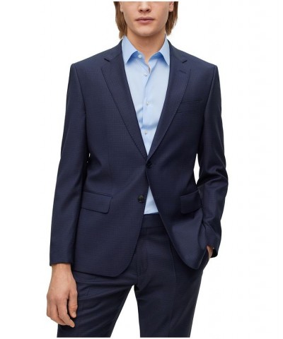 BOSS Men's Slim-Fit Patterned Stretch Wool Suit, 2 Piece Set Blue $257.60 Suits