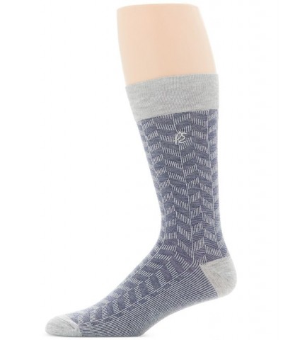 Men's Moisture-Wicking Herringbone Crew Socks Gray $9.00 Socks