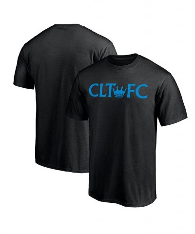 Men's Branded Black Charlotte FC Secondary Logo T-shirt $16.73 T-Shirts