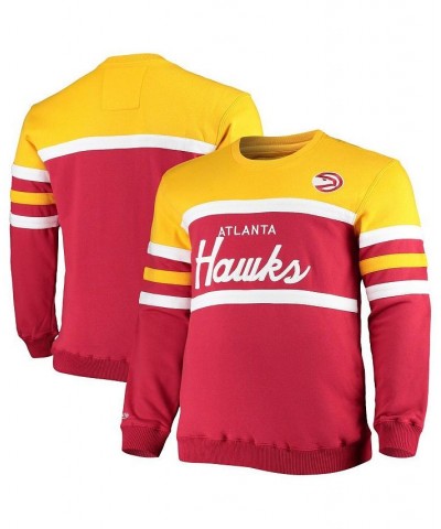 Men's Red Atlanta Hawks Big and Tall Hardwood Classics Head Coach Pullover Sweatshirt $38.50 Sweatshirt
