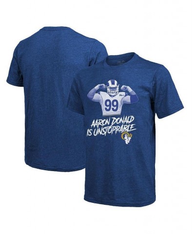 Men's Threads Aaron Donald Royal Los Angeles Rams Tri-Blend Player T-shirt $30.67 T-Shirts
