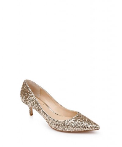 Women's Royalty Evening Pumps Rose Gold Chunky Glitter $42.57 Shoes