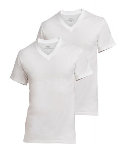 Men's Supreme Cotton Blend V-Neck Undershirts, Pack of 2 White $26.78 Undershirt