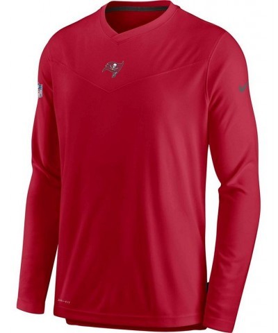 Men's Red Tampa Bay Buccaneers Sideline Coaches Performance Long Sleeve V-Neck T-shirt $28.04 T-Shirts