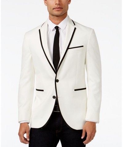 Slim-Fit White with Black Trim Dinner Jacket, Online Only White $46.00 Blazers