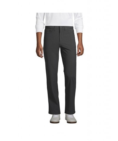 Men's Straight Fit Flex Performance 5 Pocket Pants Gray $38.23 Pants