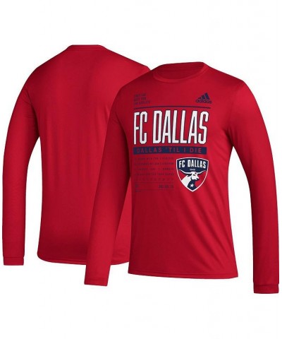 Men's Red FC Dallas Club DNA Long Sleeve T-shirt $22.50 T-Shirts