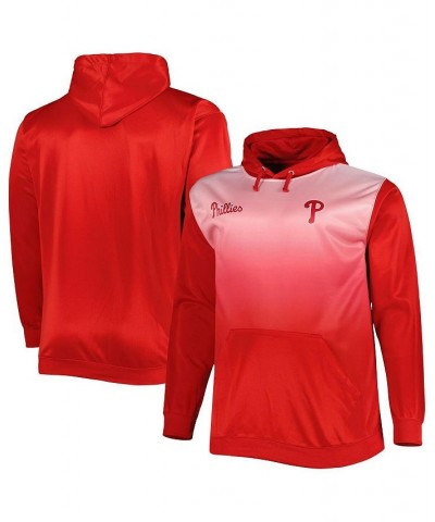 Men's Red Philadelphia Phillies Fade Sublimated Fleece Big and Tall Pullover Hoodie $43.70 Sweatshirt