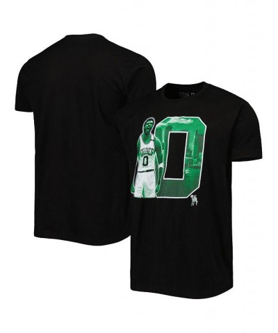 Men's and Women's Jayson Tatum Black Boston Celtics Player Skyline T-shirt $17.20 Tops