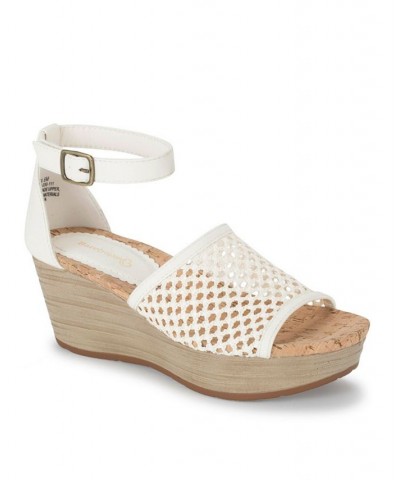 Women's Marta Wedge Sandal Ivory/Cream $49.40 Shoes