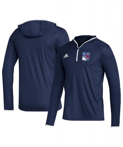 Men's Navy New York Rangers Team Long Sleeve Quarter-Zip Hoodie T-shirt $29.99 T-Shirts