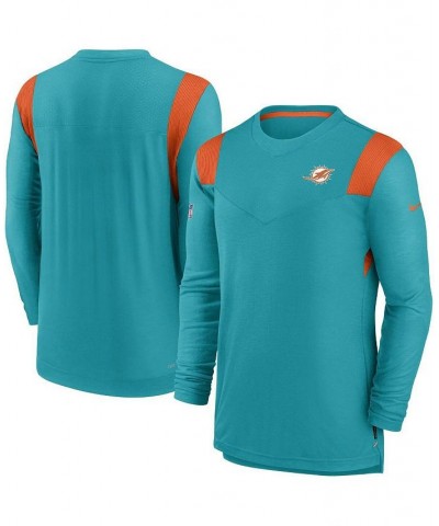 Men's Aqua Miami Dolphins Sideline Tonal Logo Performance Player Long Sleeve T-shirt $29.57 T-Shirts
