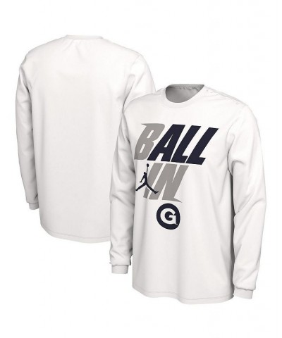 Men's Brand White Georgetown Hoyas Ball In Bench Long Sleeve T-shirt $23.50 T-Shirts