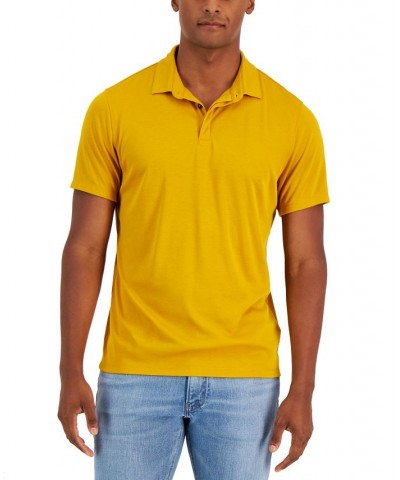 Men's AlfaTech Stretch Solid Polo Shirt Gold $17.96 Polo Shirts