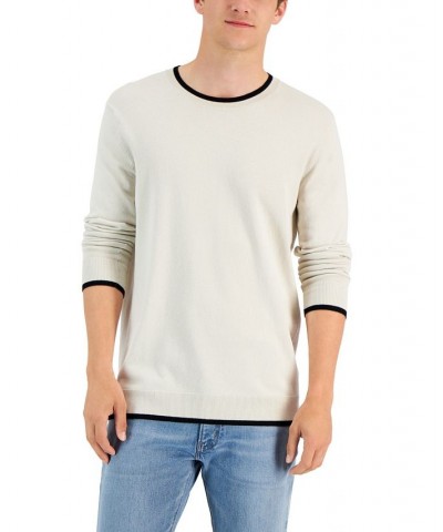 Men's Contrast Edge Crewneck Sweater Tan/Beige $16.46 Sweaters