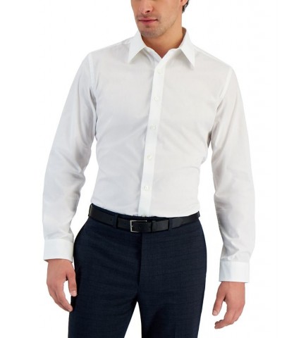 Men's Slim Fit Solid Dress Shirt White $11.52 Dress Shirts