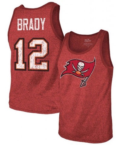Men's Tom Brady Red Tampa Bay Buccaneers Name Number Tri-Blend Tank Top $20.21 T-Shirts