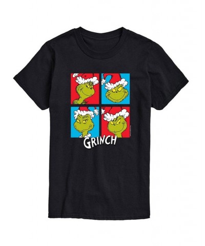 Men's Dr. Seuss The Grinch Many Faces Graphic T-shirt Black $19.24 T-Shirts