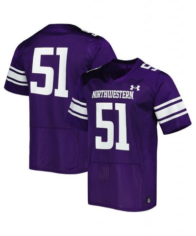 Men's 51 Purple Northwestern Wildcats Team Wordmark Replica Football Jersey $57.60 Jersey