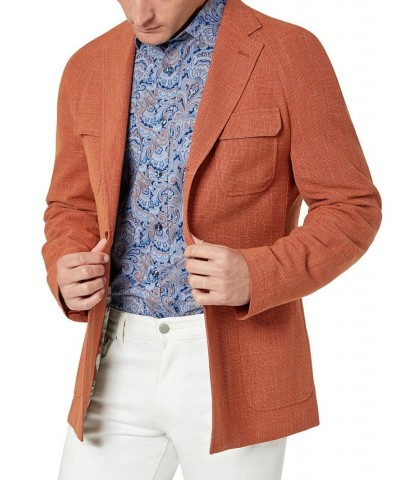 Slim Fit Textured Sport coats Orange $58.88 Blazers