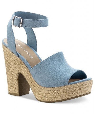 Fey Espadrille Dress Sandals Blue $34.19 Shoes