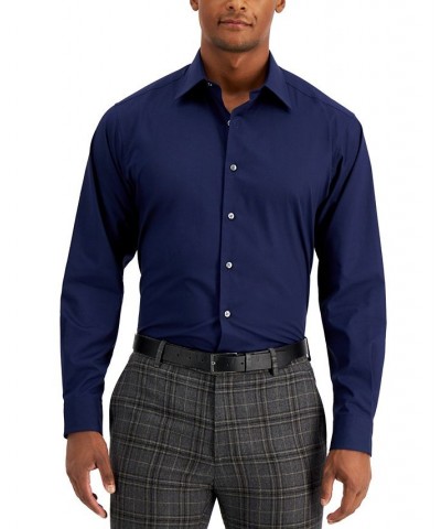 Men's Regular Fit Solid Dress Shirt Blue $13.65 Dress Shirts