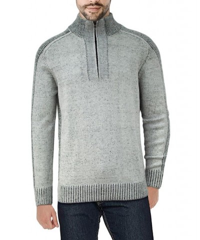 Men's Quarter-Zip Pullover Sweater Gray Marble $25.49 Sweaters