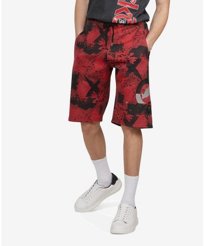 Men's Big and Tall Four Square Fleece Shorts Red 3 $27.84 Shorts