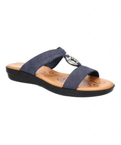 Women's Talia Slide Sandals Blue $37.80 Shoes
